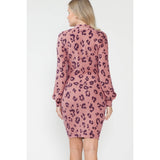 Maternity Leopard Mock Neck Midi Dress
