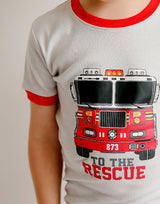 Vaenait Baby - Red Truck Short Sleeve Pajama Set