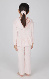 Toddler Girl Velour Hoodie Jacket, Flare Pant, Scrunchie Set