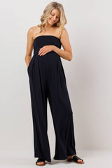 Strapless Tube Maternity Wide-leg Jumpsuit