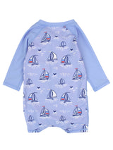 Baby Boys Blue Seas the Day Long Sleeve One Piece Rash Guard