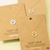 Paw Print Pendant Necklace