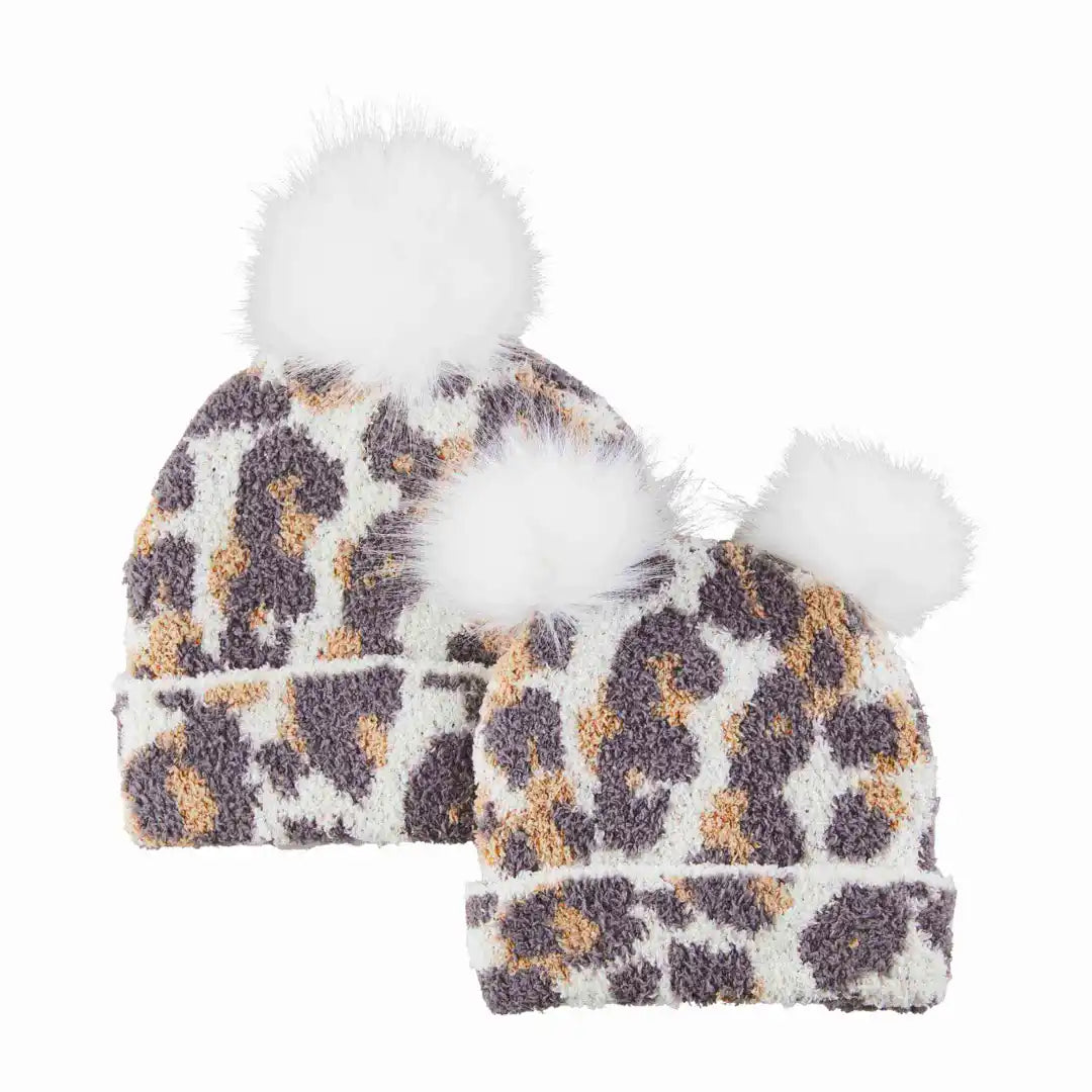 Leopard Mom Mini Beanie Set