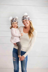 Leopard Mom Mini Beanie Set