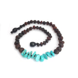 Raw Cherry & Turquoise Baby Necklace