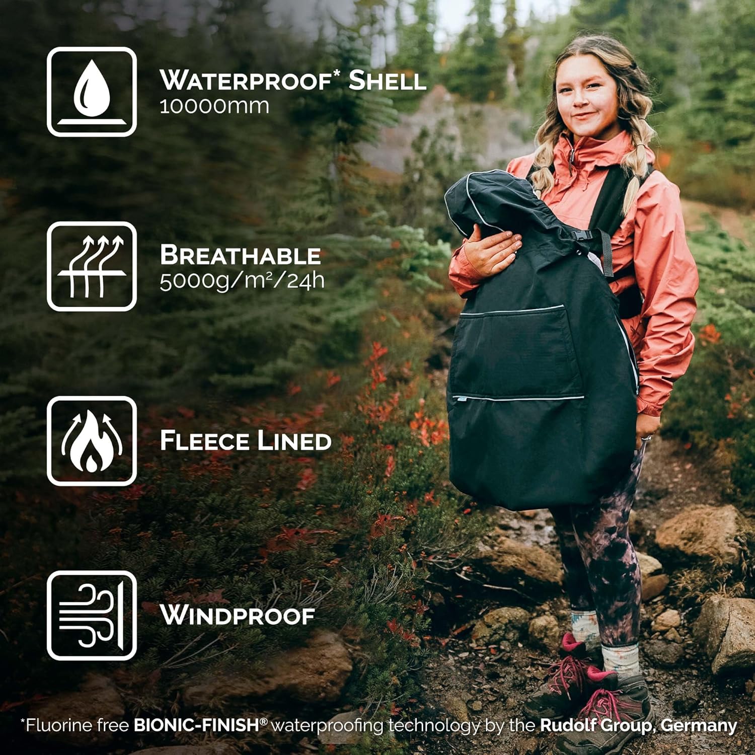 Jan & Jul| Baby Waterproof Carrier Cover | Black