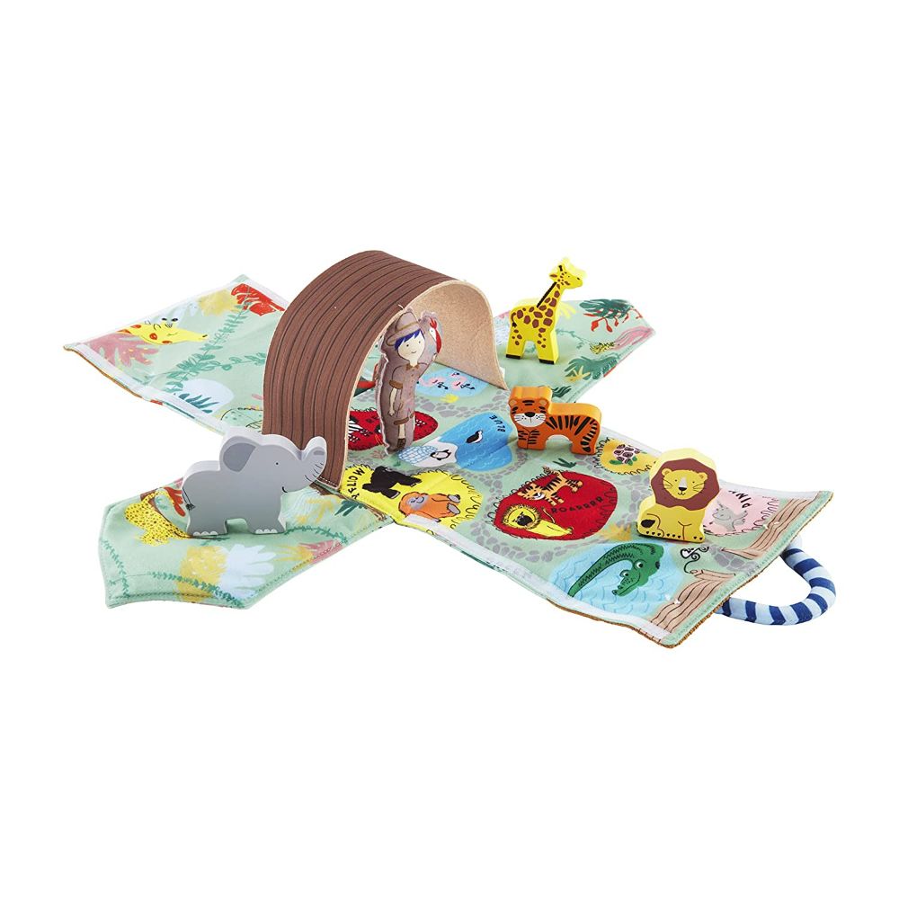 MudPie Kids Shoppe Baby Playsets My Zoo Plush Toys Set 8″ x 8″