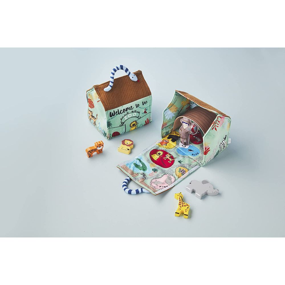 MudPie Kids Shoppe Baby Playsets My Zoo Plush Toys Set 8″ x 8″
