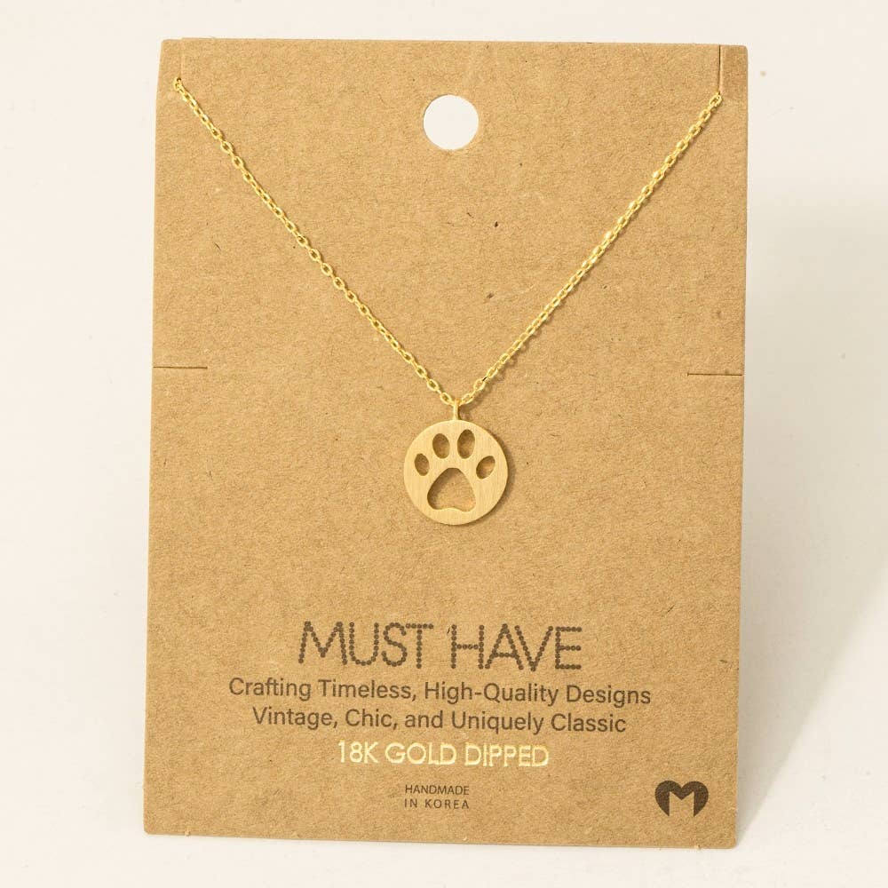 Paw Print Pendant Necklace