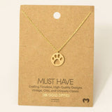 Paw Print Pendant Necklace