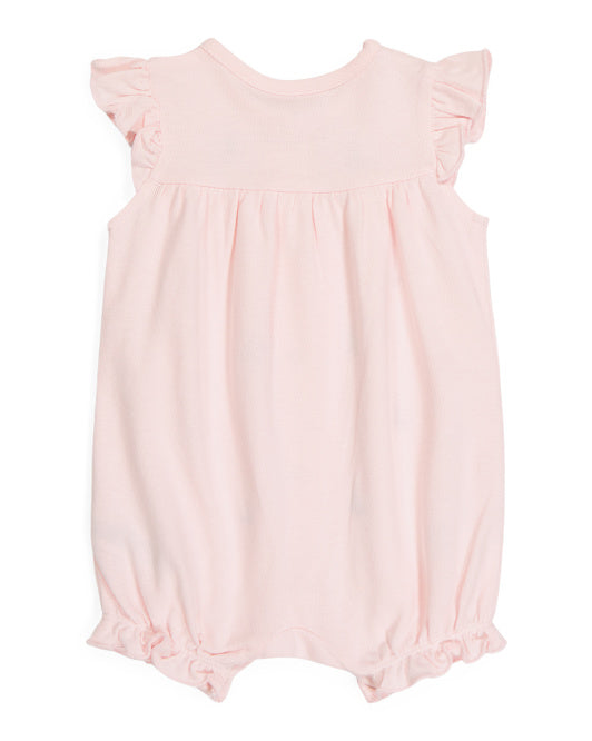Girls Embroidered Sailboat Romper Set With Hair Bow