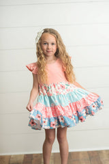 Floral Print Tiered Easter Dress