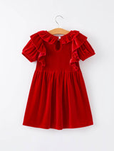 Rylee Faith Designs - Christmas Red Velvet Girls Dress
