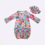 Vibrant Blossoms Baby Gown