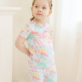 Bamboo Tie Dyeing Mint Pink Short Sleeve PJs