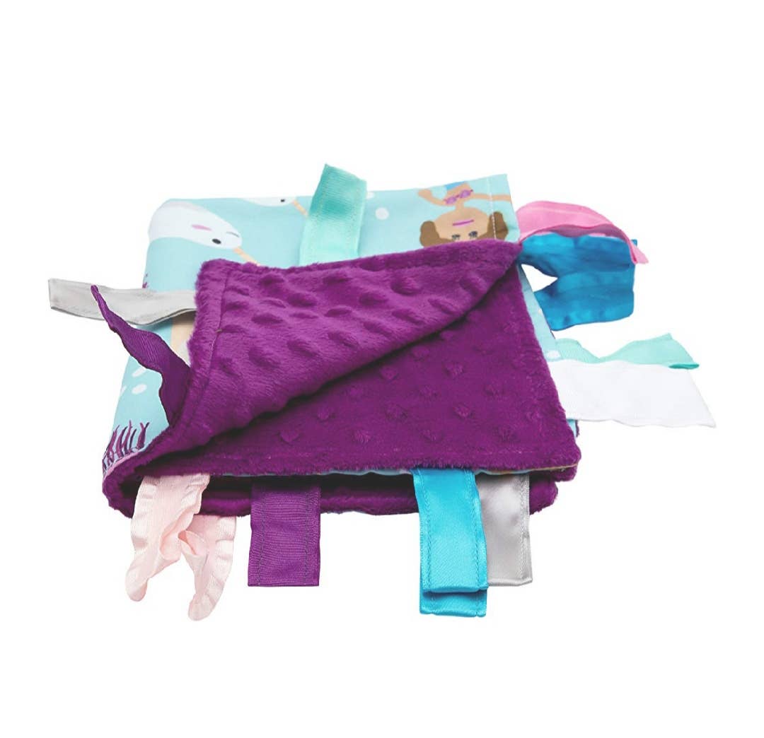 Mermaid Narwhal Taggy Comfort Blanket Learning Lovey 14 x 18