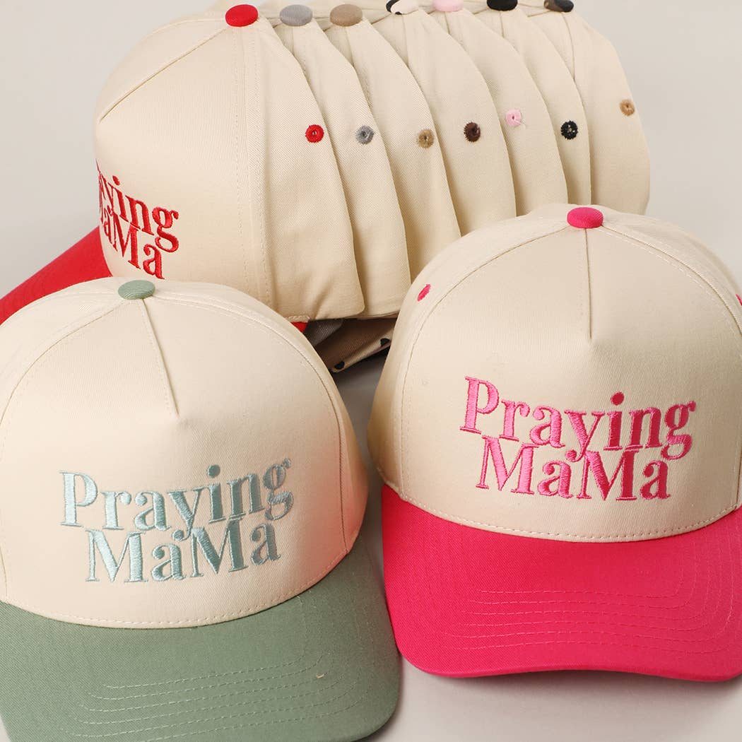 Praying MaMa Embroidery Two-Tone Trucker Hat