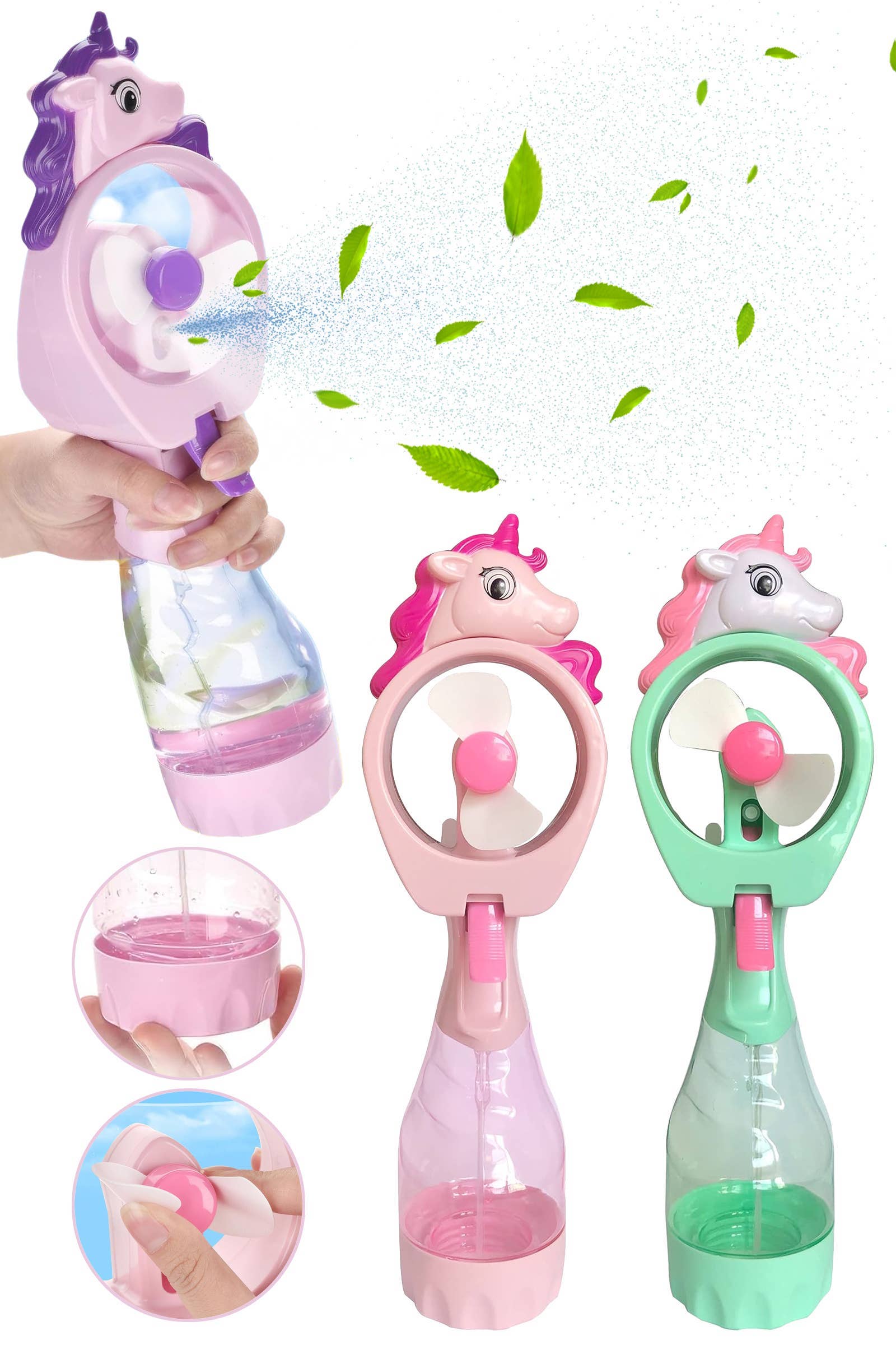 Unicorn Pony Water Spray Misting Electric Fan