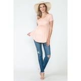 Maternity Everyday Basic Short Sleeve Spring/Summer Top