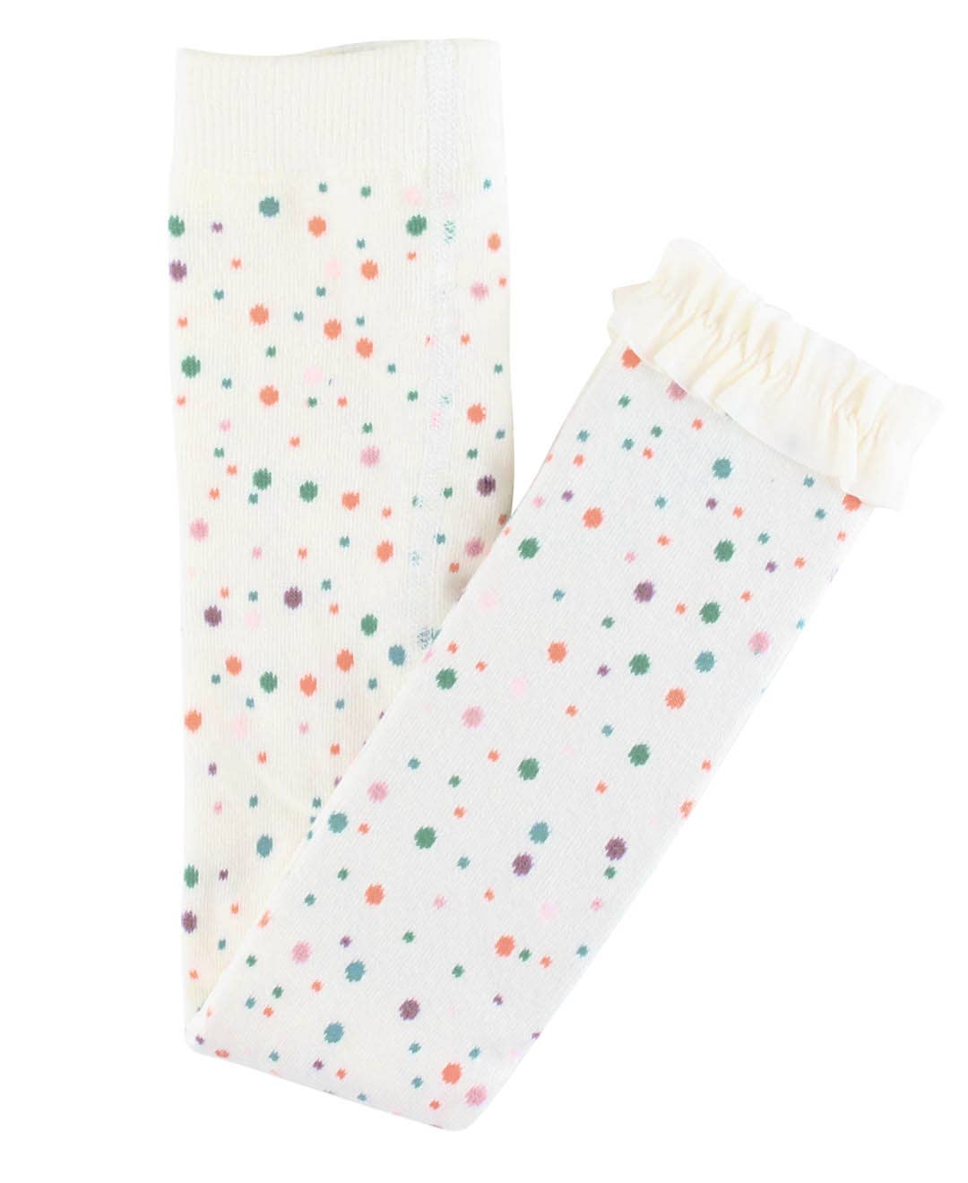 RuffleButts + RuggedButts - Girls Spotty Dots Patterned Footless Ruffle Tights