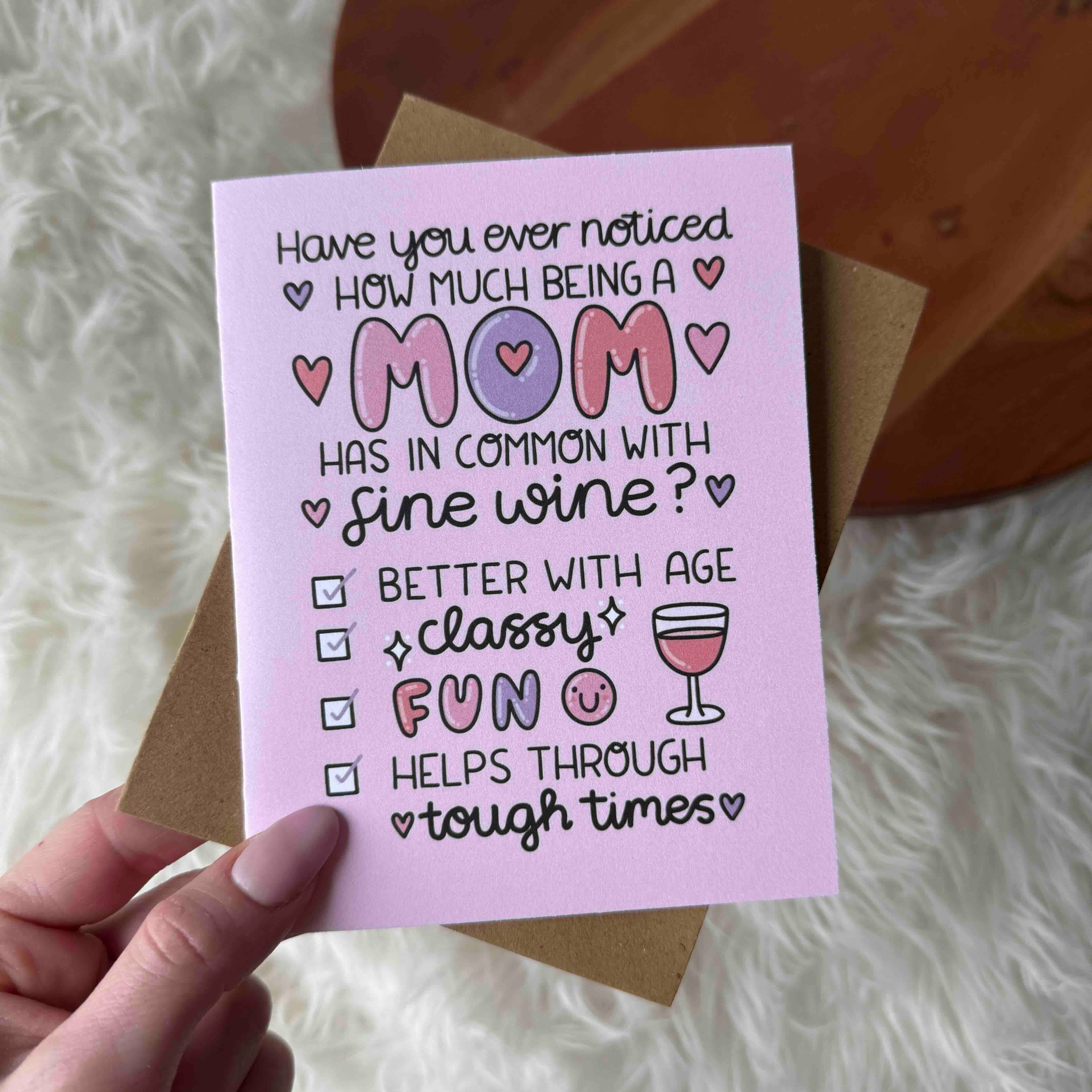 Funny Mom and Wine Mother's Day Card