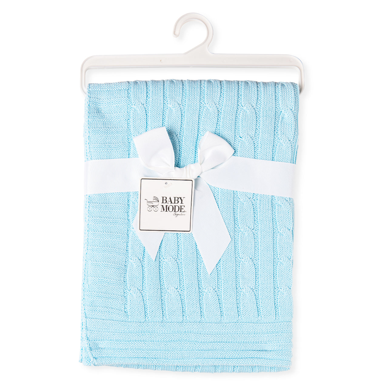 Blue Cable Knit Blanket