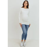 Long Sleeve Maternity Crewneck Knit Top