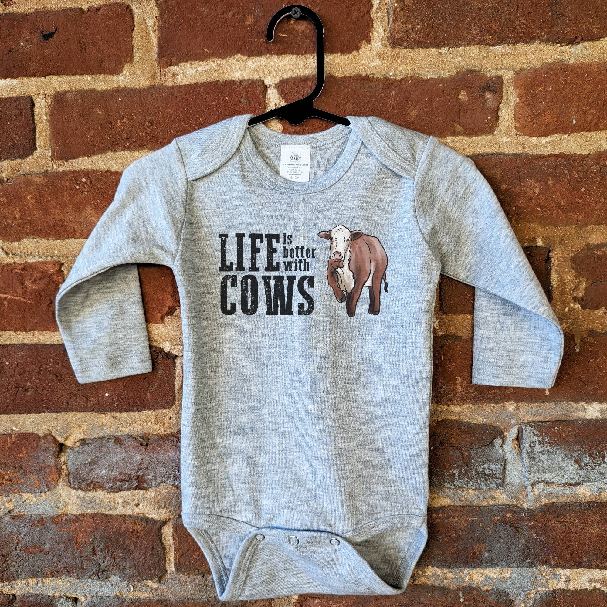 "Life is better with cows" baby bodysuit