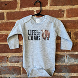 "Life is better with cows" baby bodysuit