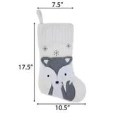 White & Gray Fox Christmas Stocking