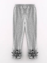 Grey Milk Silk Ruffled Solid Icing Legging