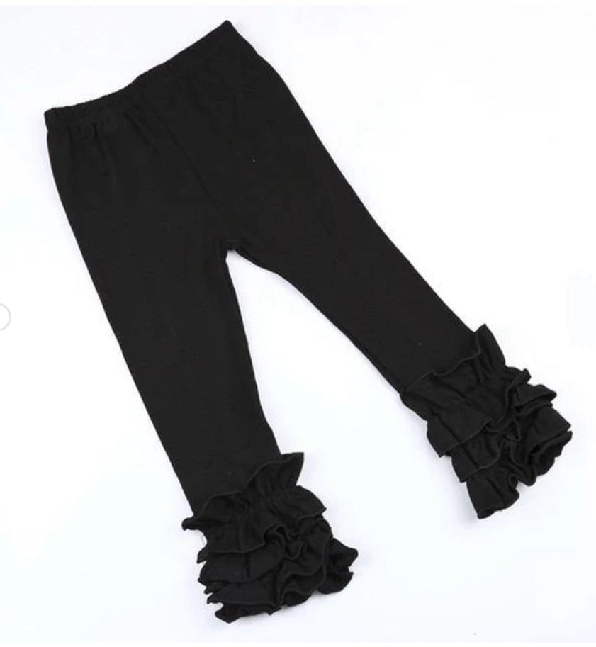 Black Ruffle Leggings