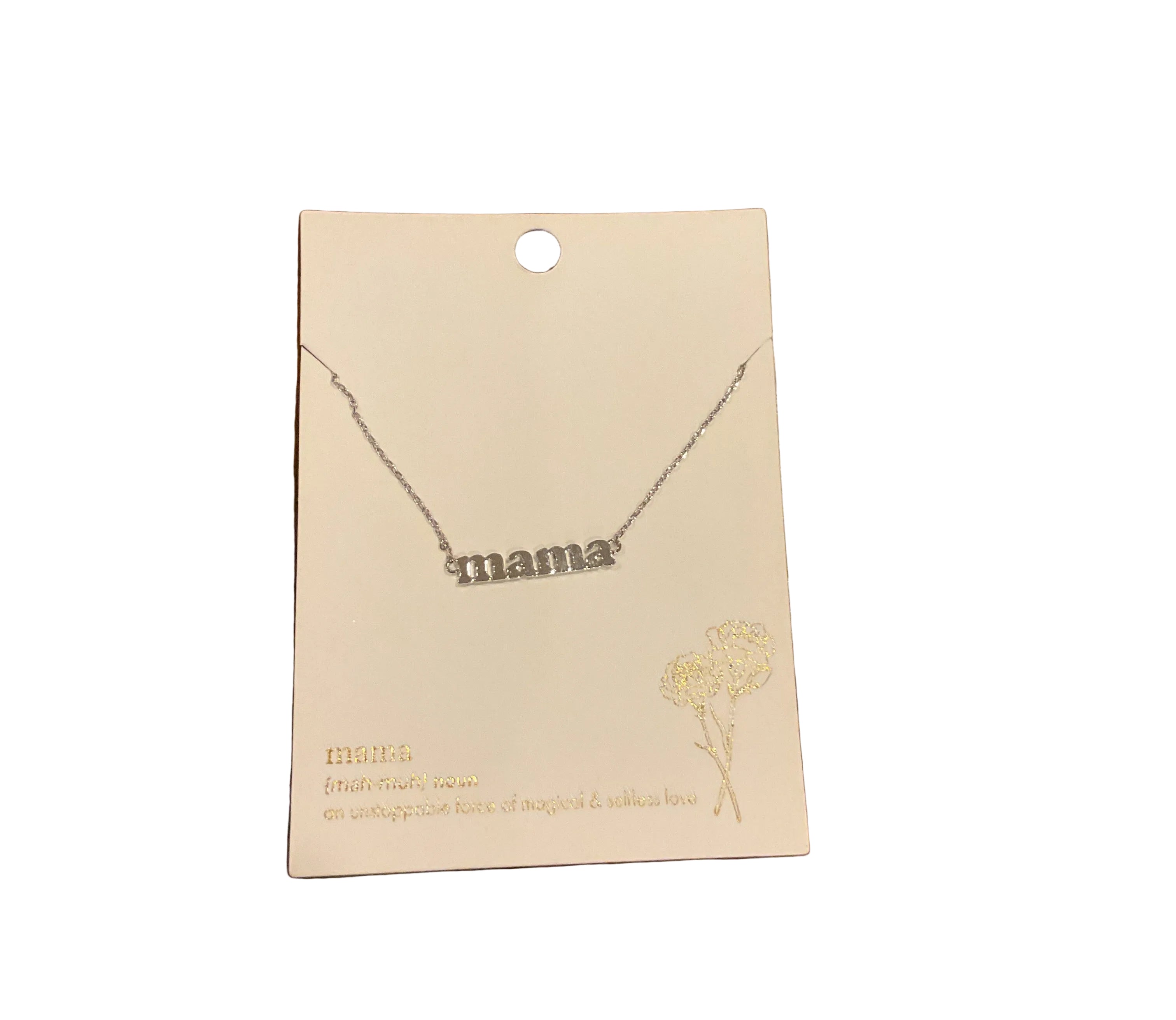 mama silver necklace