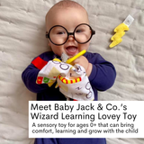 Wizard World Magical Boy Who Lived Baby Jack Learning Lovey Crinkle Tag Toy 8" x 8"