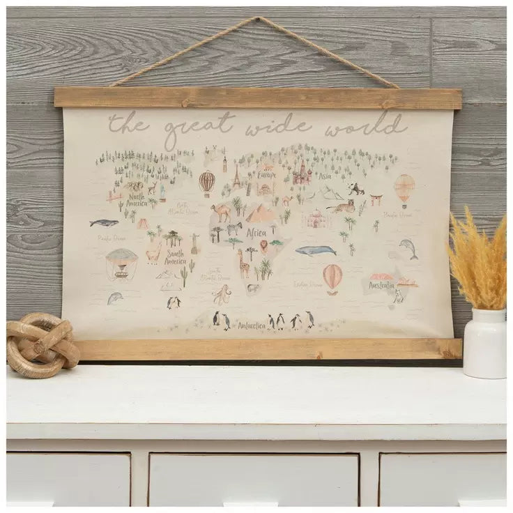 Great Wide World Tapestry Canvas Wall Decor