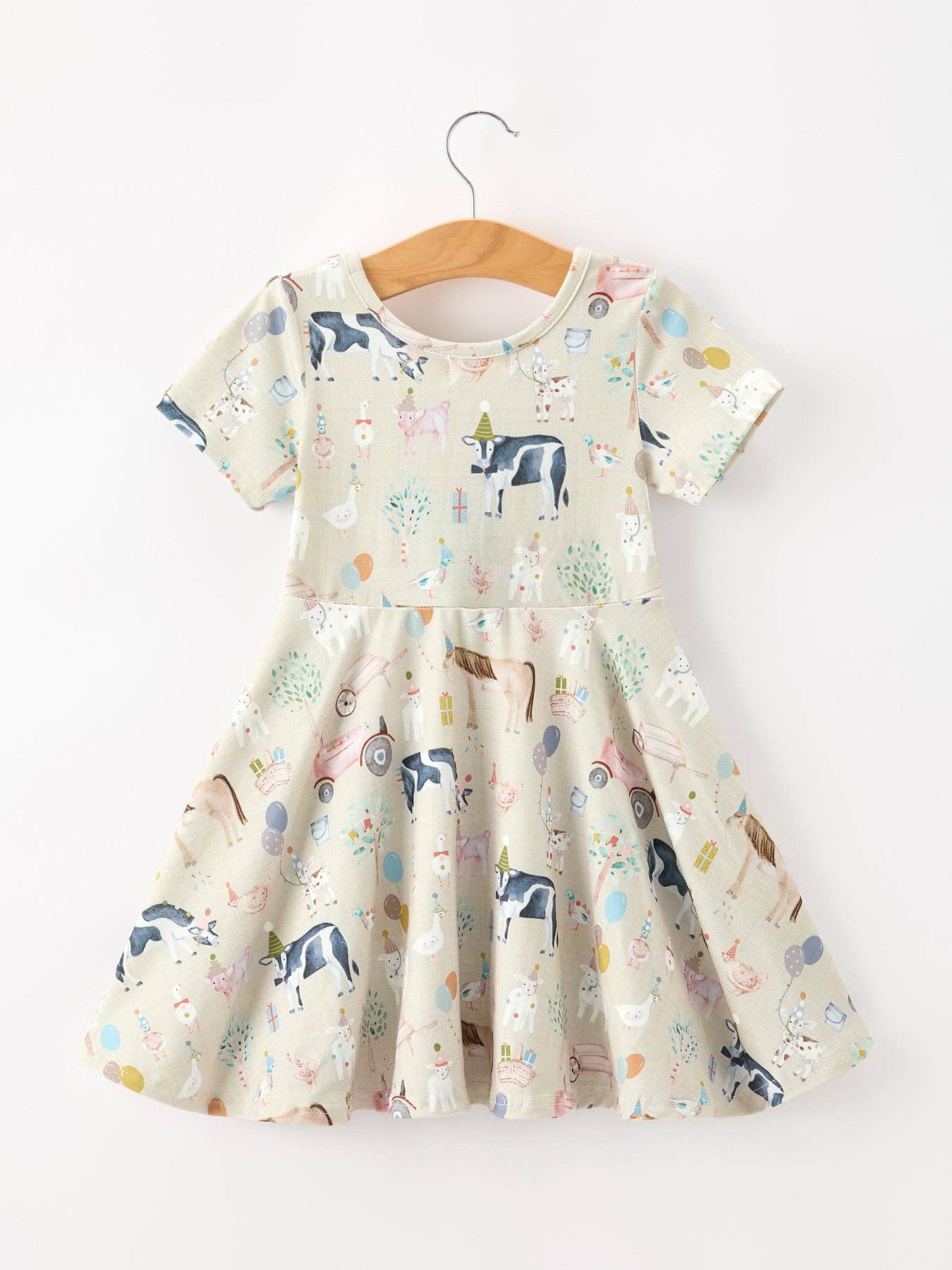 Farm Animal Twirl Girls Dress
