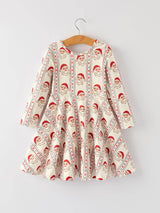 Santa Claus Pattern Christmas Baby Girls Dress