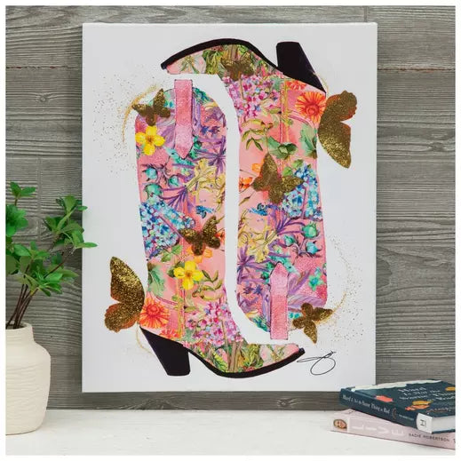 Butterfly Boots Canvas Wall Decor