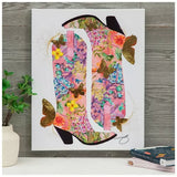 Butterfly Boots Canvas Wall Decor