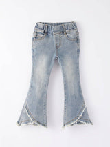 Girls Light Blue Denim Bell Jeans