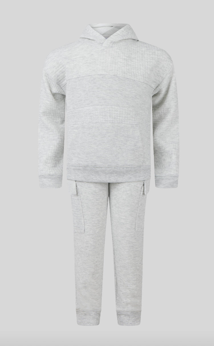 Fleece Hoodie and Jogger Set - heather grey