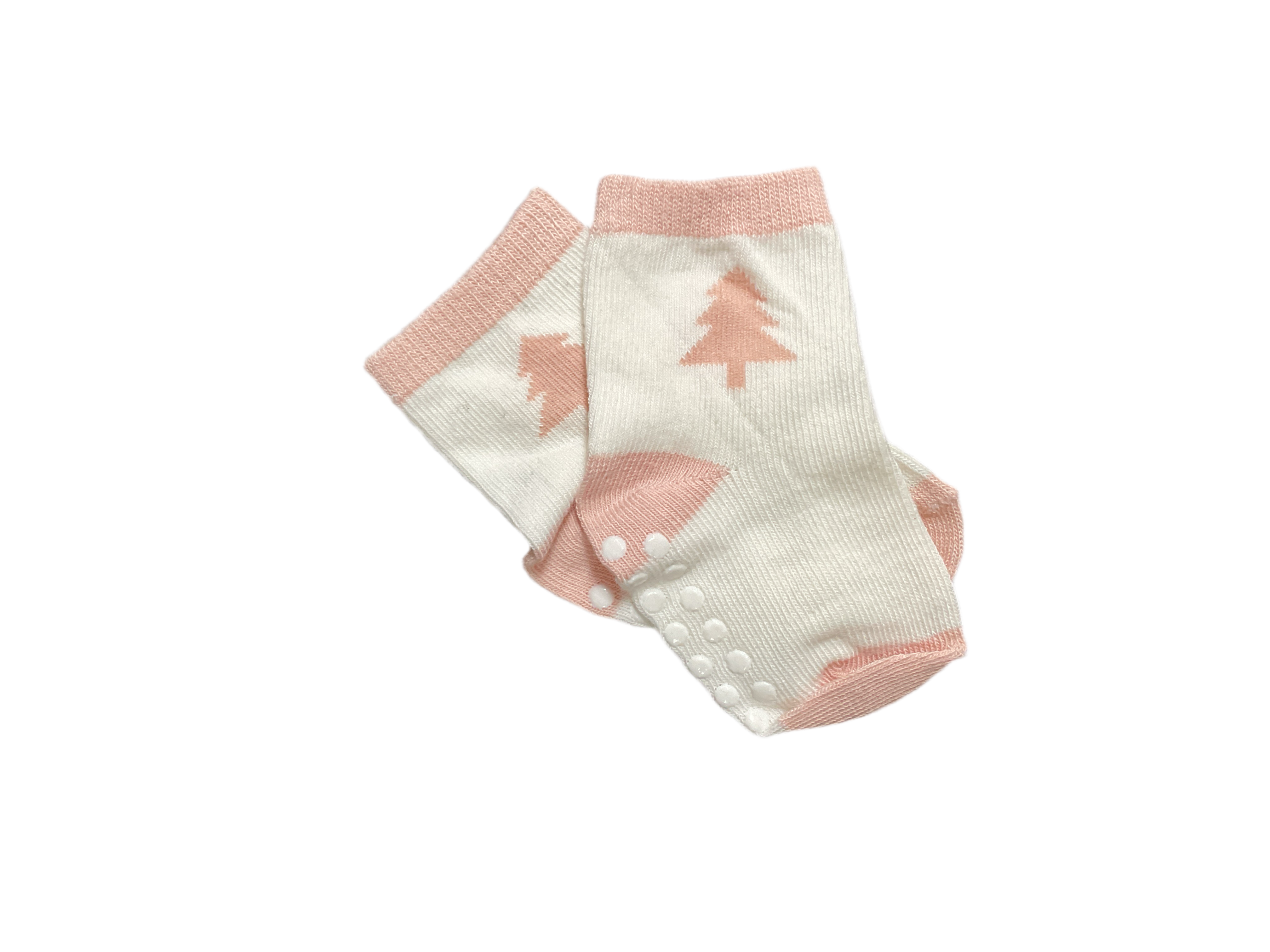 Rabbit + Bear Organics- Pink And Beige Christmas 3Pc Pajama set