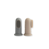 Silicone Finger Toothbrush Set of Two with Case - Grey/Doe