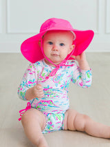 Kids Neon Magenta Sun Protective Hat