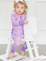 RuffleButts + RuggedButts - Baby Girls Ballerinas Bamboo Viscose Convertible Ruffle One Piece Pajama