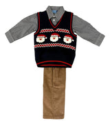 Toddler Boys Holiday Sweater Vest Set
