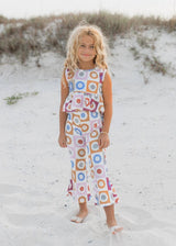 Adorable Sweetness - Kids Retro Daisy Checkered Spring Summer Bell Bottom Set