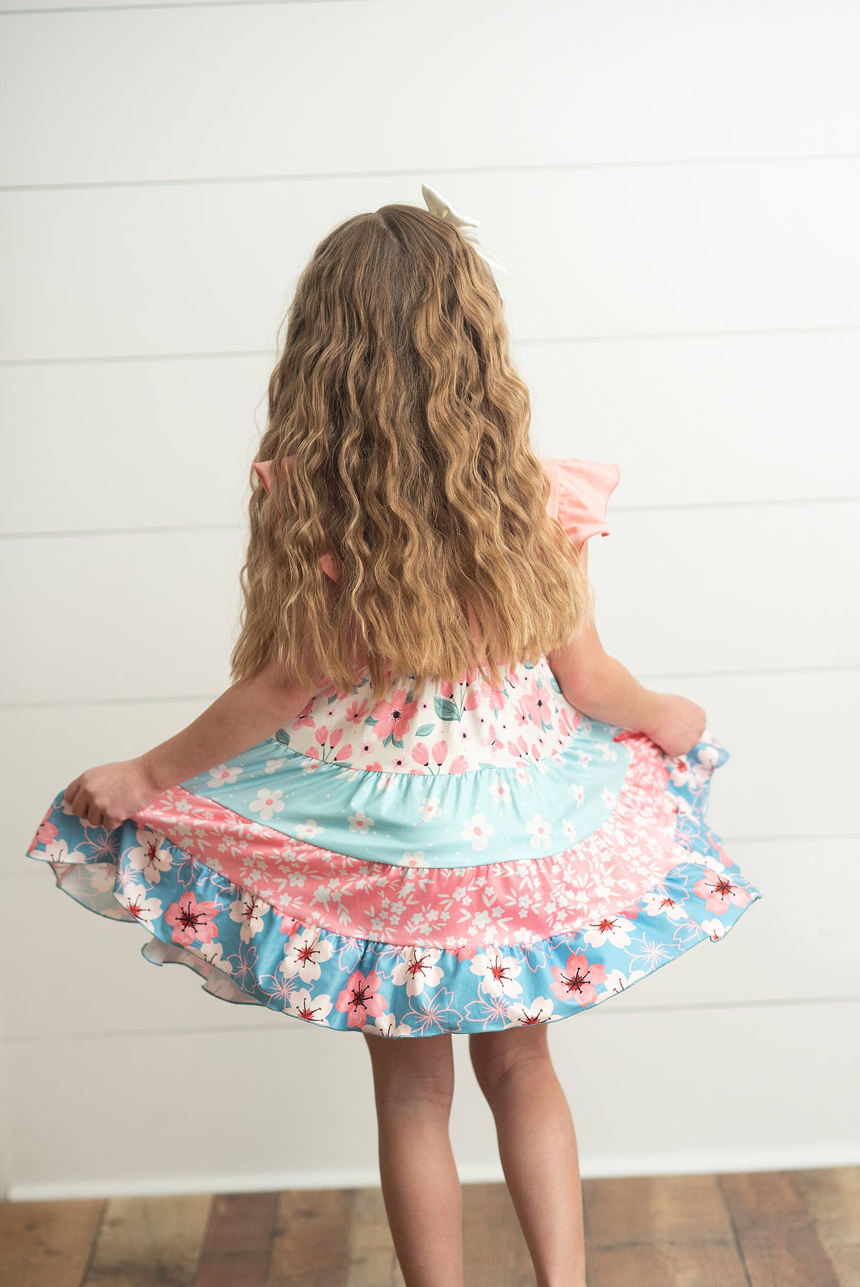 Floral Print Tiered Easter Dress