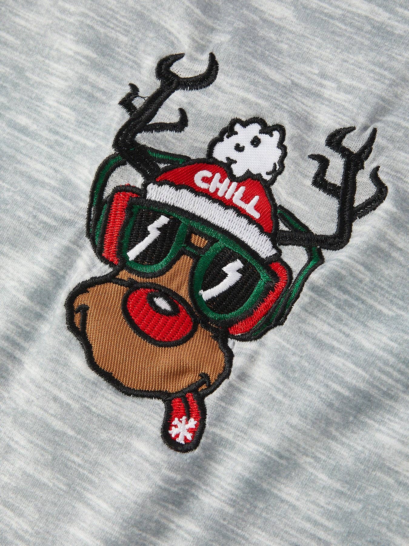 Rylee Faith Designs - Reindeer Embroidery Striped Romper