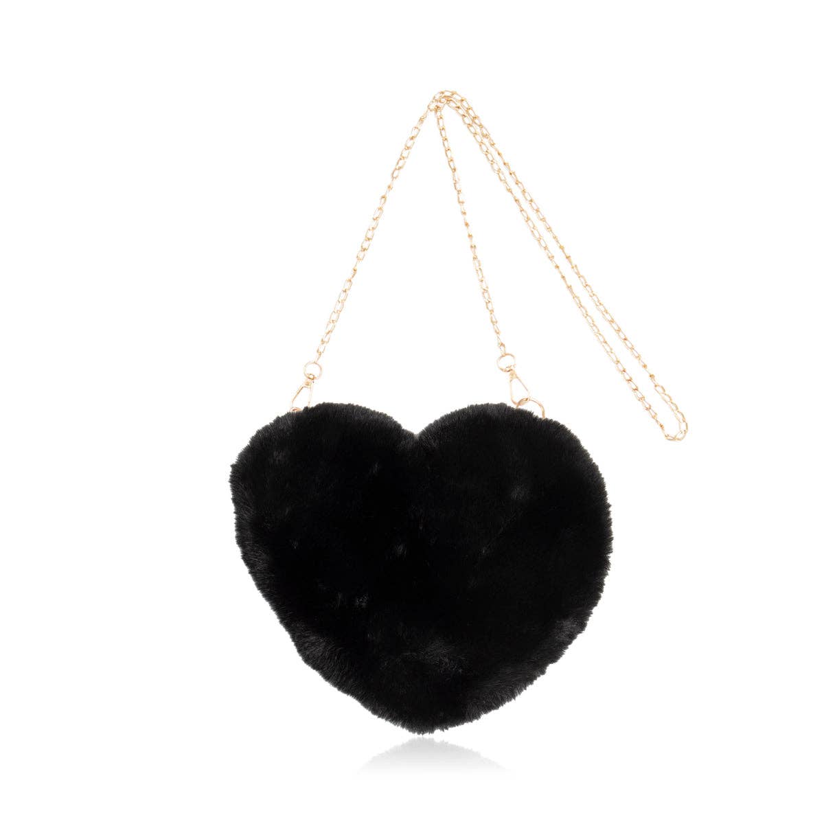 Mini Momo - Heart Shape Handbag Cute Girls Purse - Fluffy Faux Fur Bag